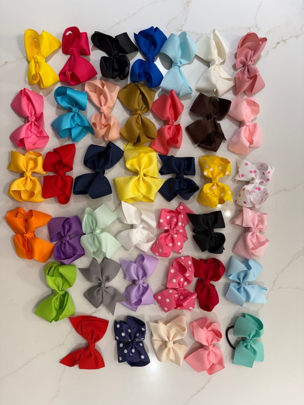 39 Multicolor Ribbon Hair Bow Clips